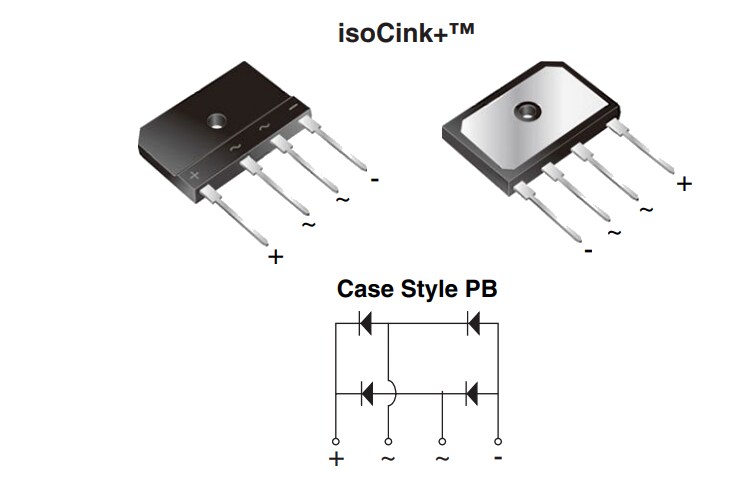 Vishay General Semiconductor Enhanced isoCink+™ Bridge Rectifiers